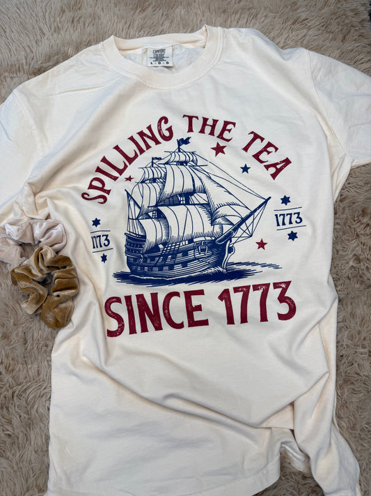 Spilling The Tea Ivory T-shirt