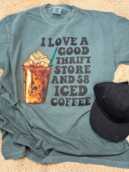 Coffee and Thrift Store Blue Spruce Tshirt