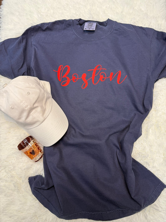 Classic Boston Denim Blue T-shirt