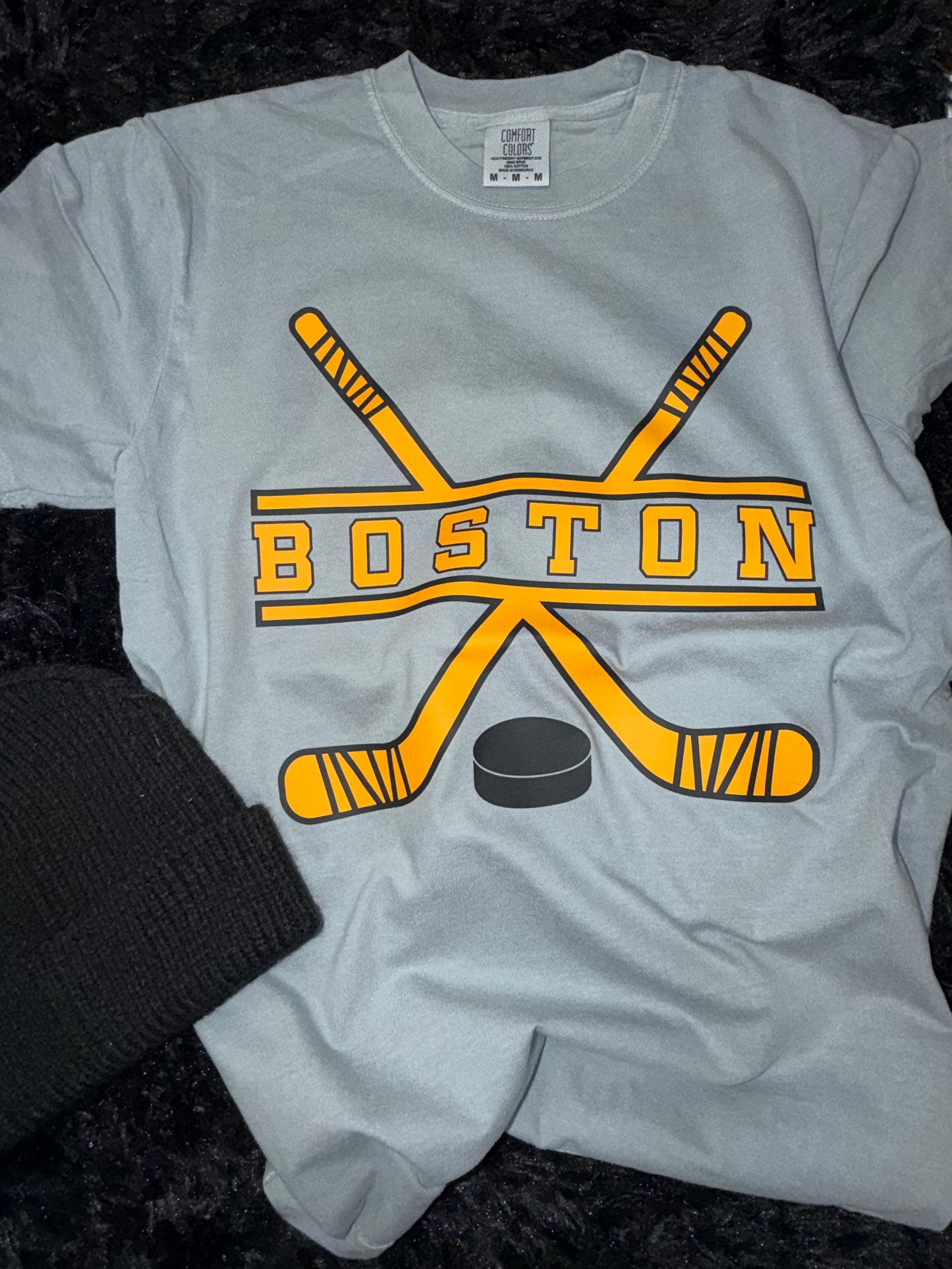 Boston Hockey Stick Grey Tshirt