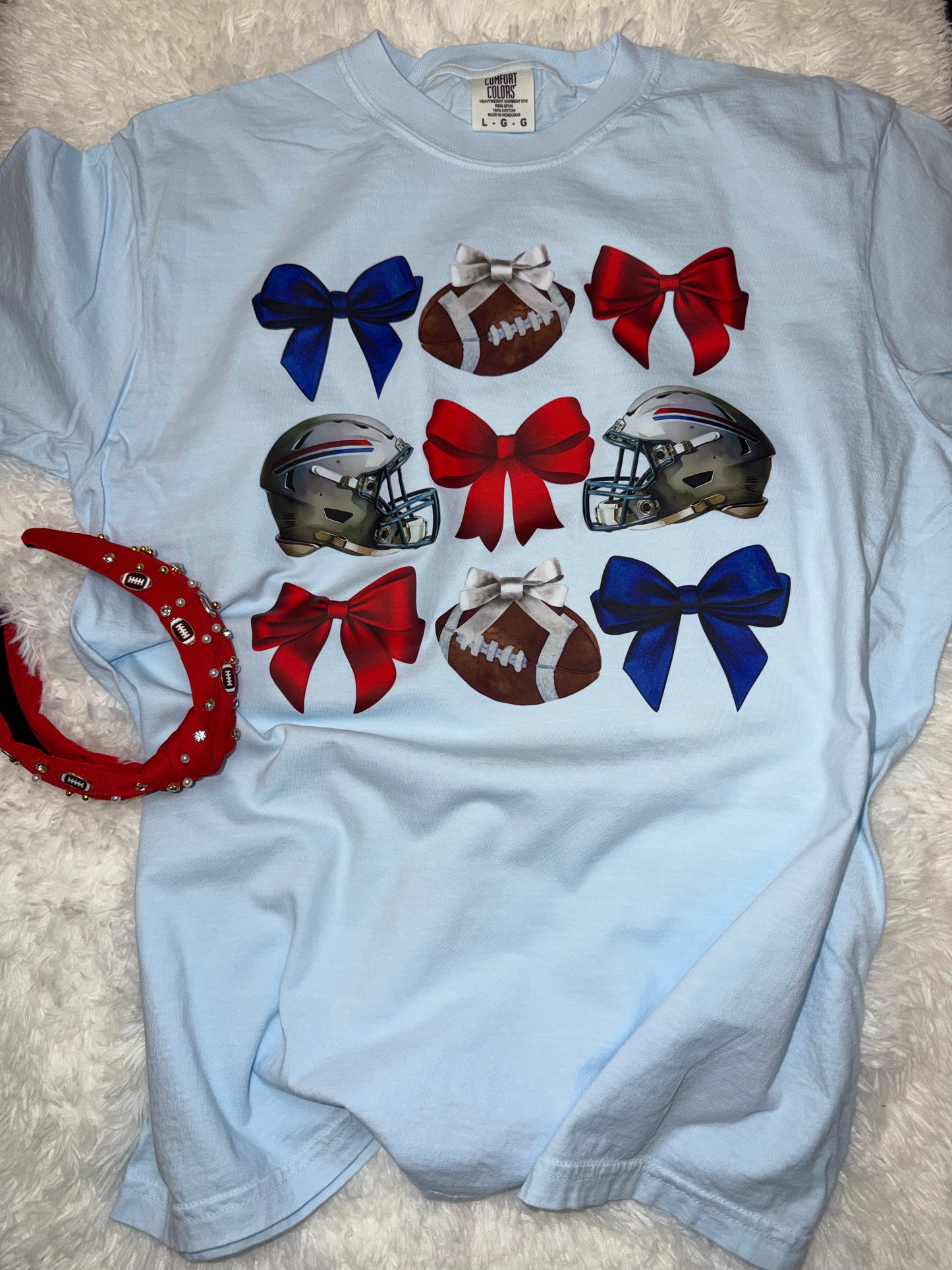 Football but make it cute Chambray Tshirt