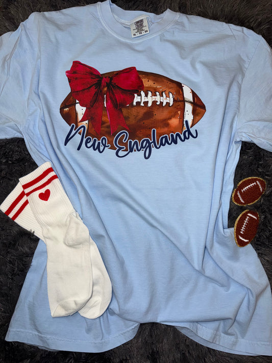 New England Football with bow Hydrangea Tshirt