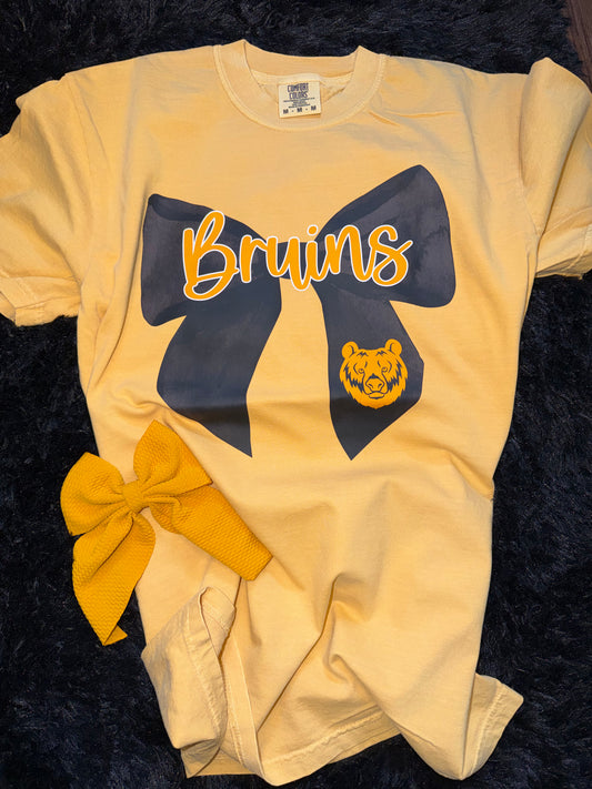 Bruins Bow Mustard Tshirt