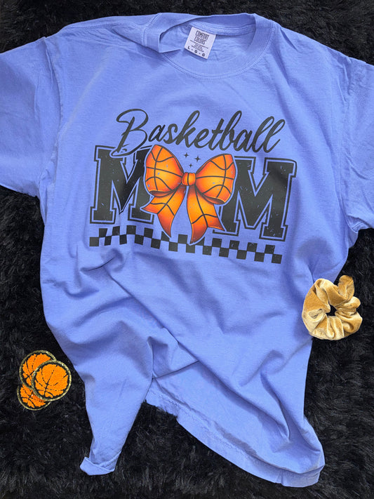 Basketball mom checkered design Periwinkle Tshirt