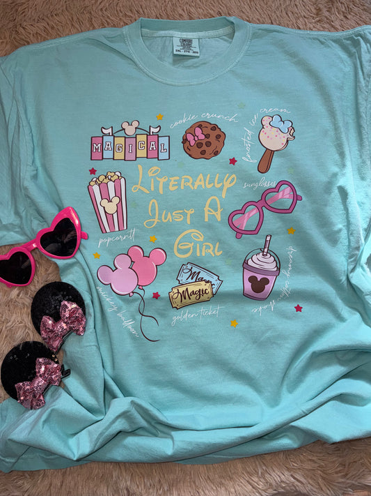 Literally just a girl Chalky mint Tshirt