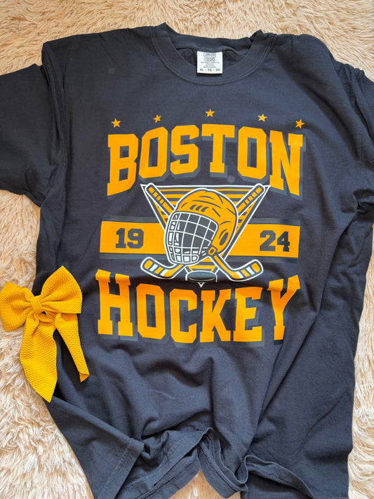 Boston Hockey Black Tshirt