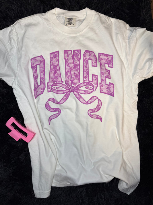 Dance Pink Lace White Tshirt