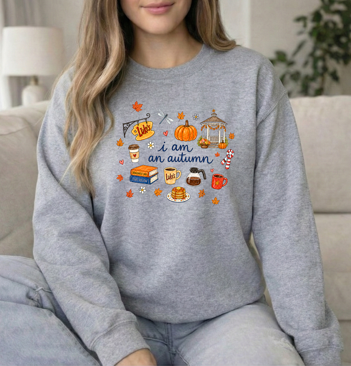 I am an autumn Unisex Gildan Sports grey Crewneck Sweatshirt