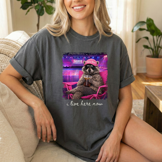 I live here DC Pepper Unisex Comfort Colors Tshirt