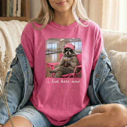 I live here DM Crunchberry Unisex Comfort Colors Tshirt