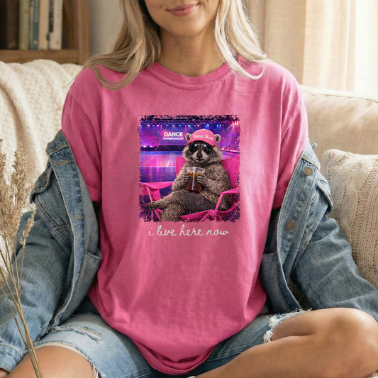 I live here DC Crunchberry Unisex Comfort Colors Tshirt