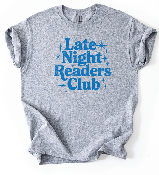 Late night blue unisex sports grey Gildan tshirt