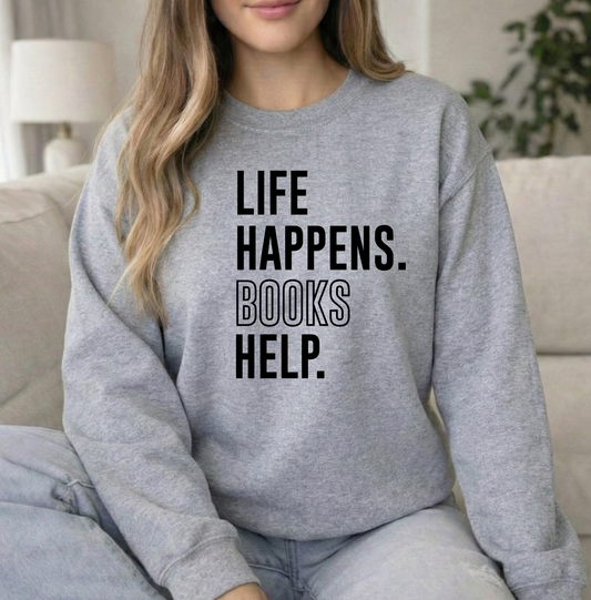 Life happens Sports Grey Gildan Unisex Crewneck Sweatshirt