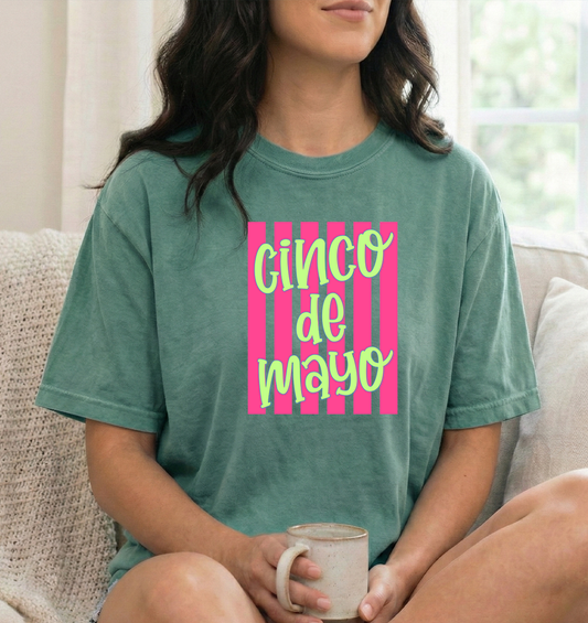 Cinco de Mayo Unisex Light Green Comfirt Colors Tshirt