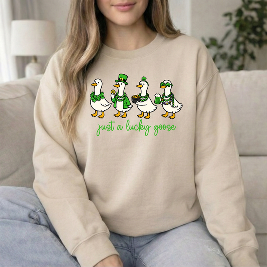 Lucky Goose Green Sand Crew Sweatshirt