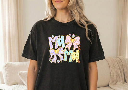 Mama Easter Themed Black Tshirt