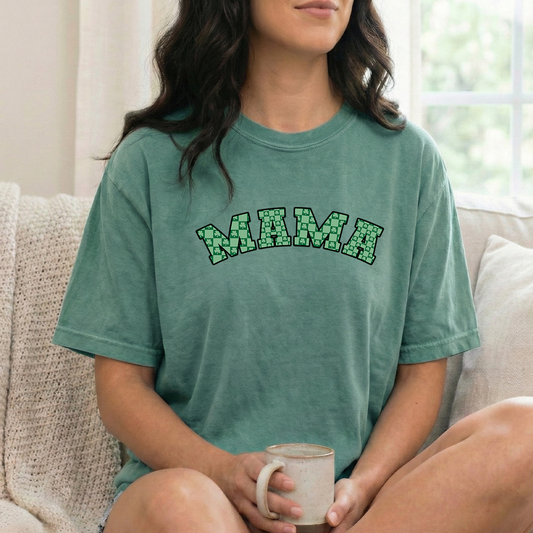 Mama shamrock light green tshirt