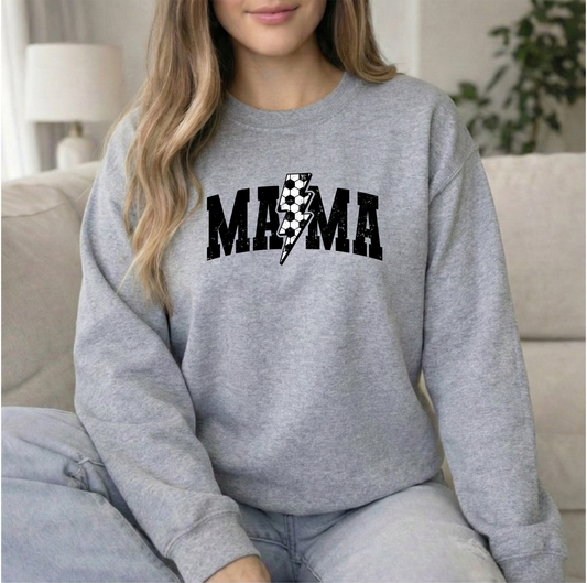 Mama Bolt Soccer Unisex Gildan Sports Grey Crewneck Sweatshirt