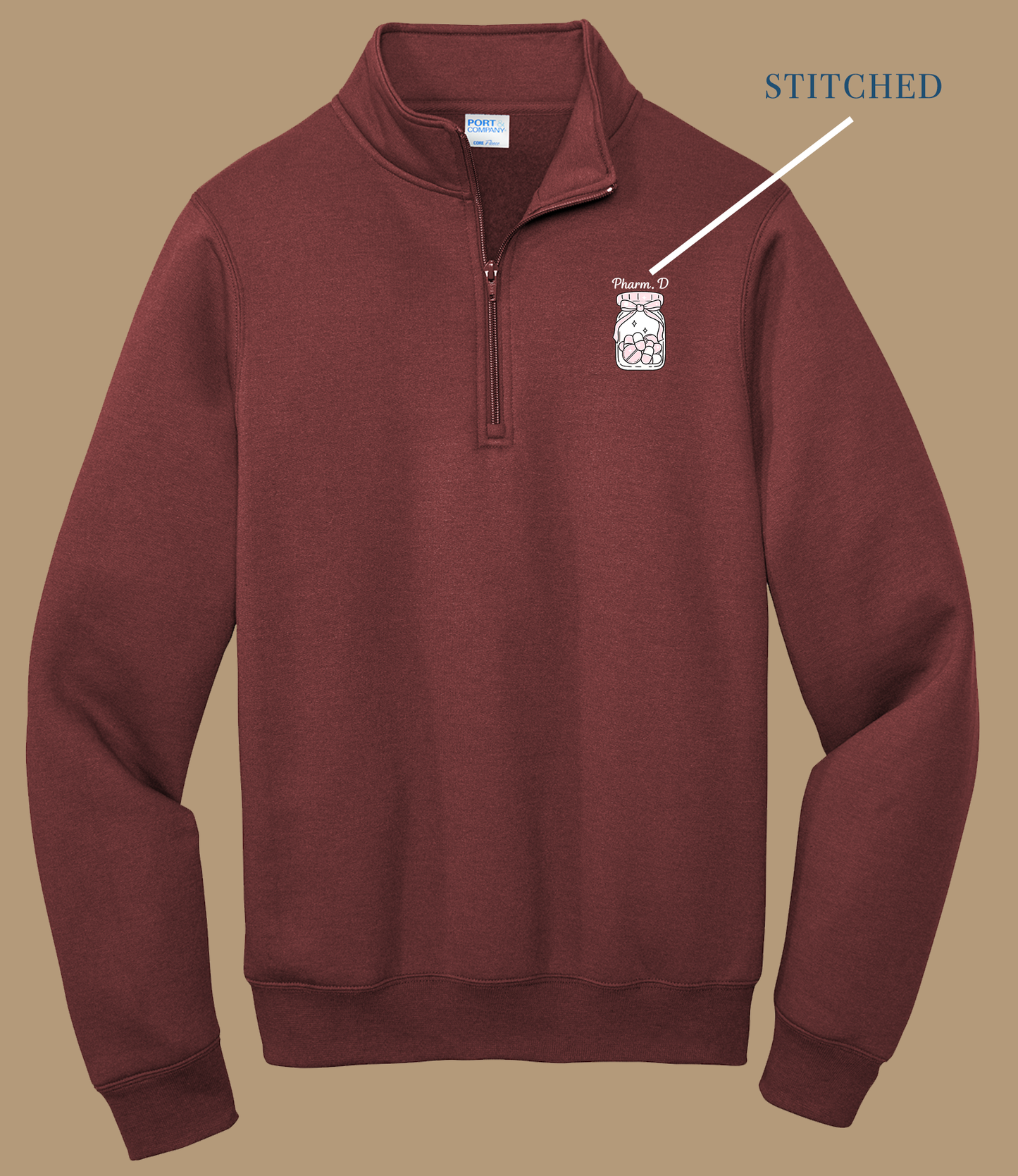 Pharm D Embroidered 1/4 zip Pullover