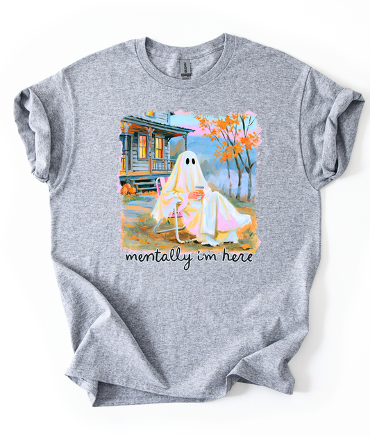 Mentally here Unisex Sports Grey Gildan Tshirt