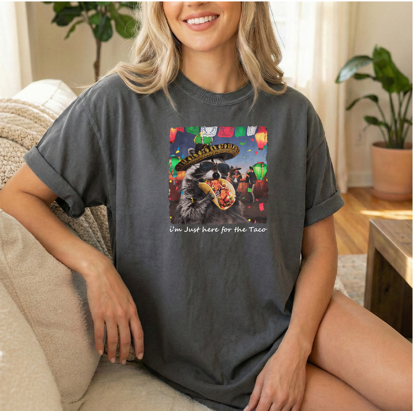 Taco Raccoon Pepper Unisex Comfort colors Tshirt