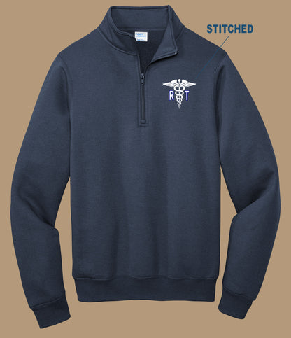 RT Cadeuceus Port & Co. Embroidered 1/4 zip Fleece Pullover