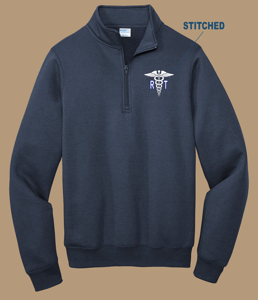 RT Cadeuceus Port & Co. Embroidered 1/4 zip Fleece Pullover