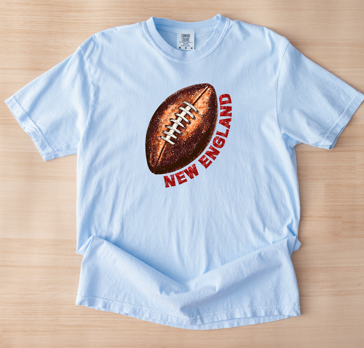 New England football sparkle Unisex Comfort Colors Hydrangea Tshirt