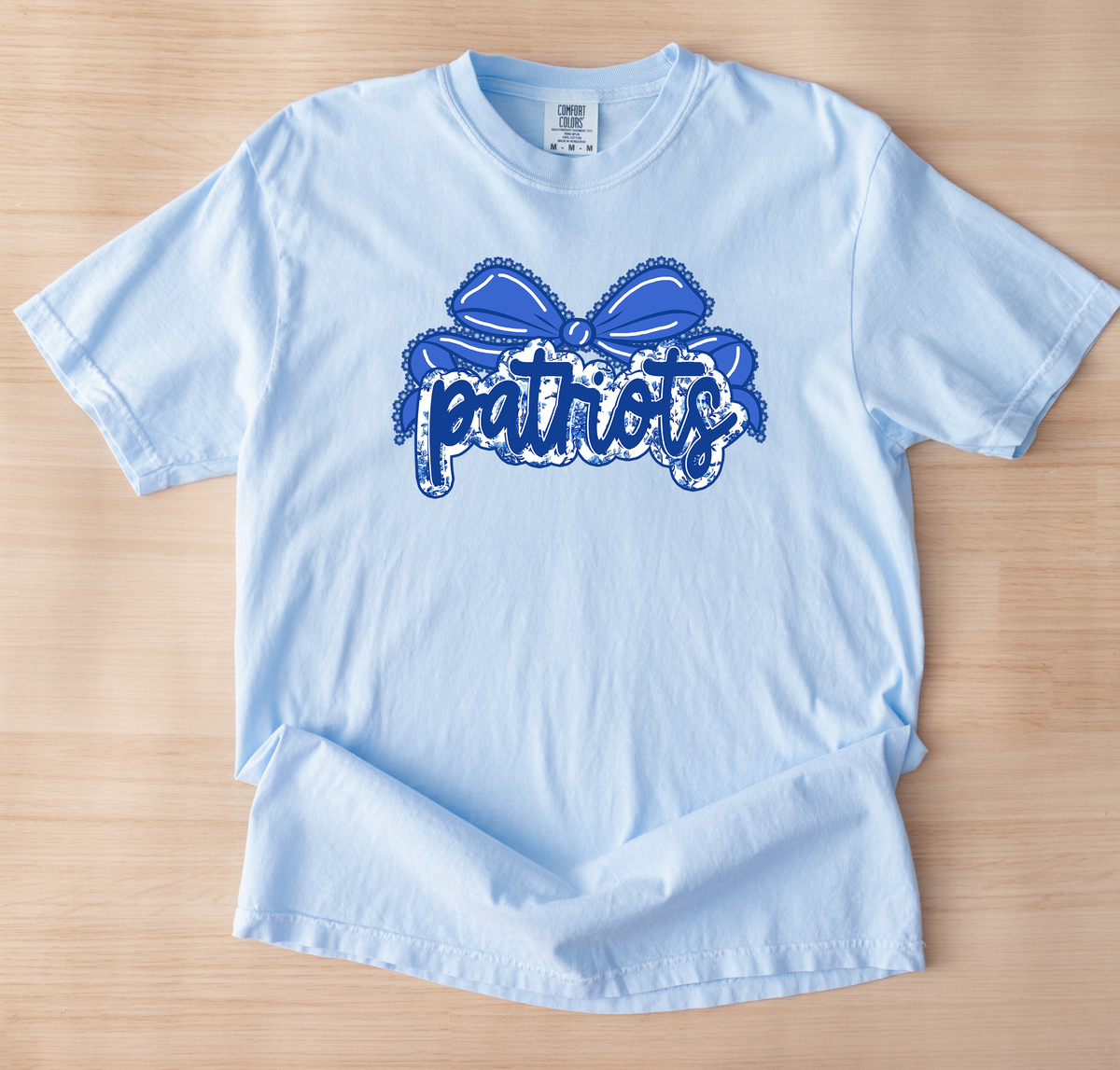 Patriots Blue Floral Unisex Comfort Colors Hydrangea Tshirt