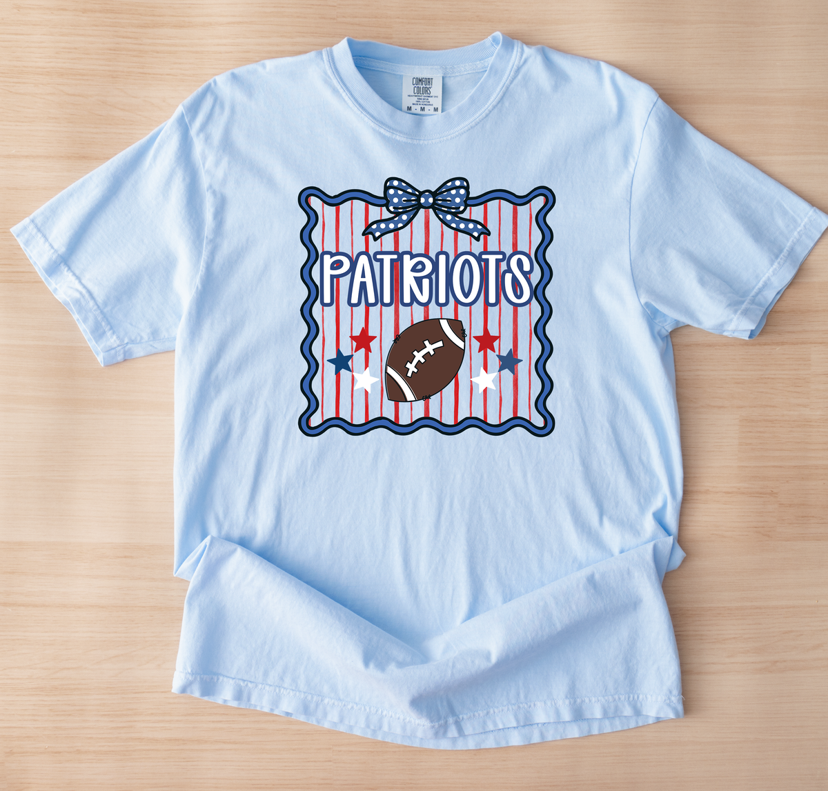 Patriots Frame Unisex Comfort Colors Hydrangea Tshirt