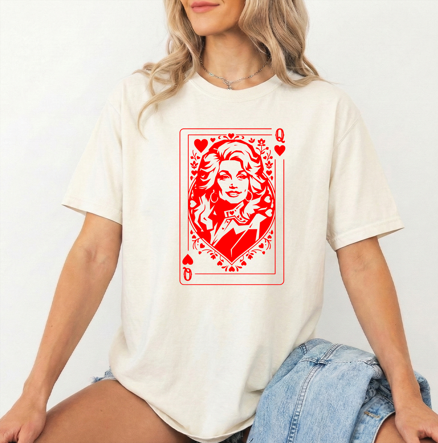 Queen of hearts Ivory Unisex Comfort colors t shirt