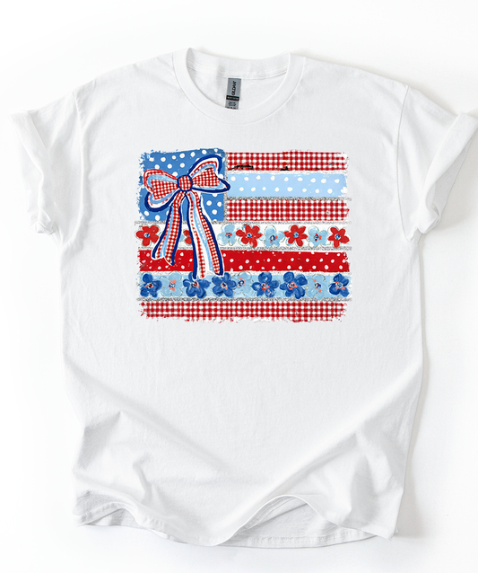Quilt flag White YOUTH Gildan Tshirt