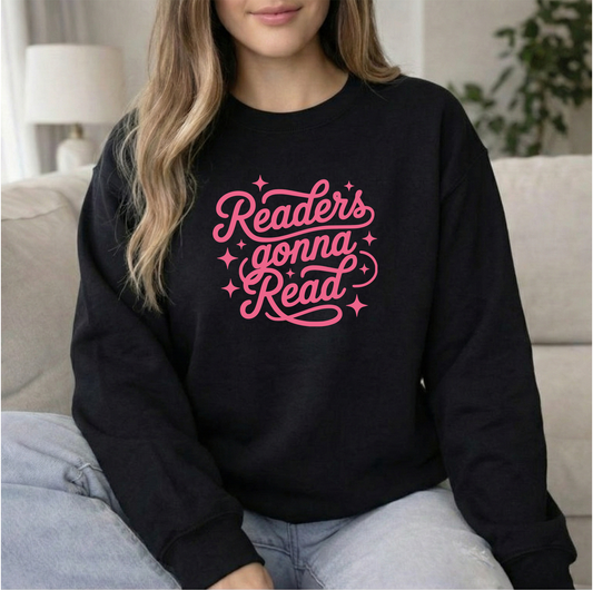 Readers gonna read Unisex Black Gildan Crewneck Sweatshirt