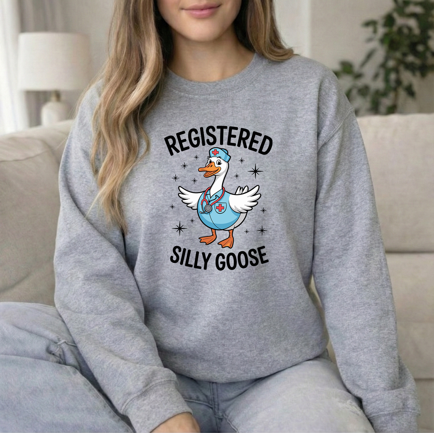 Registered Silly goose sports grey crewneck sweatshirt