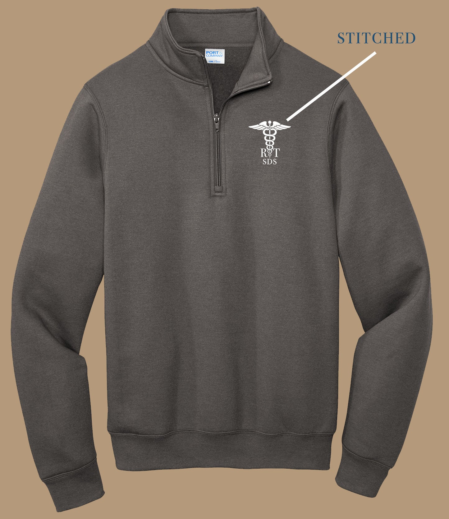 RT-SDS Caduceus  Port & Co. Embroidered 1/4 Fleece Pullover