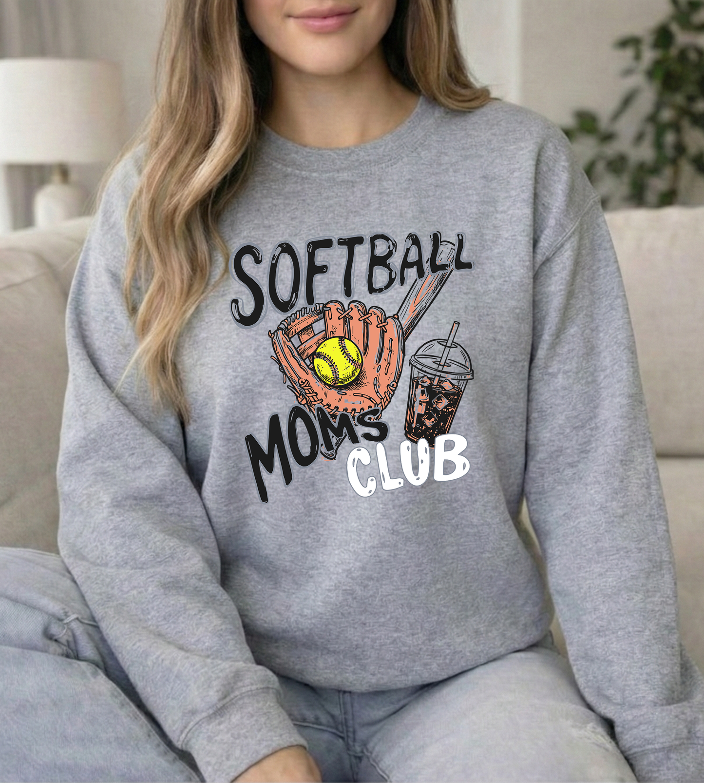 SMC Black on Sports Grey Gildan Unisex Crewneck Sweatshirt