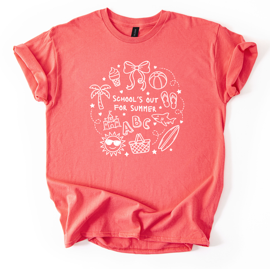Schools out Coral Silk Youth Gildan Tshirt