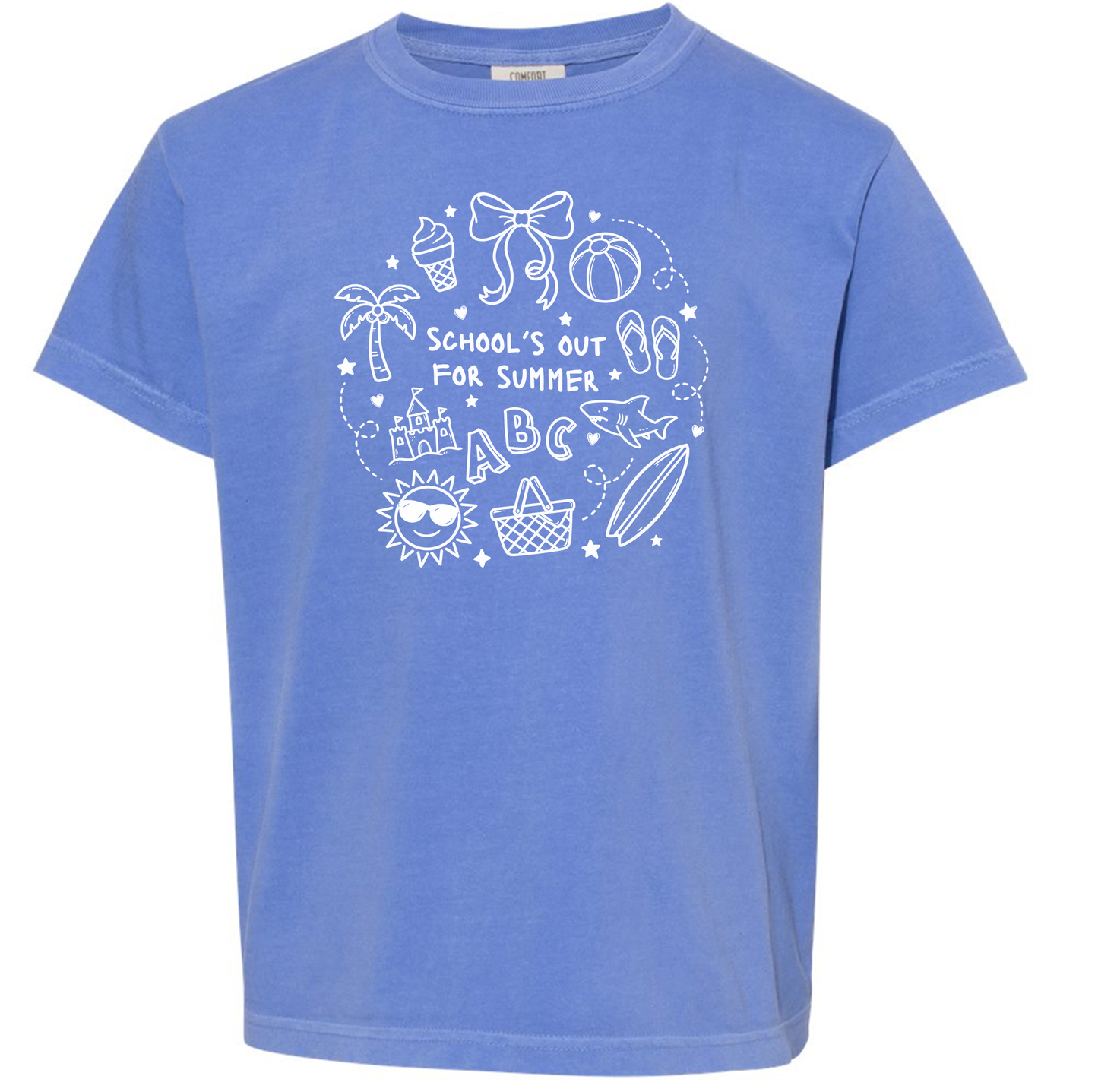 Schools out Flo Blue Youth Comfort Colors Tshirt
