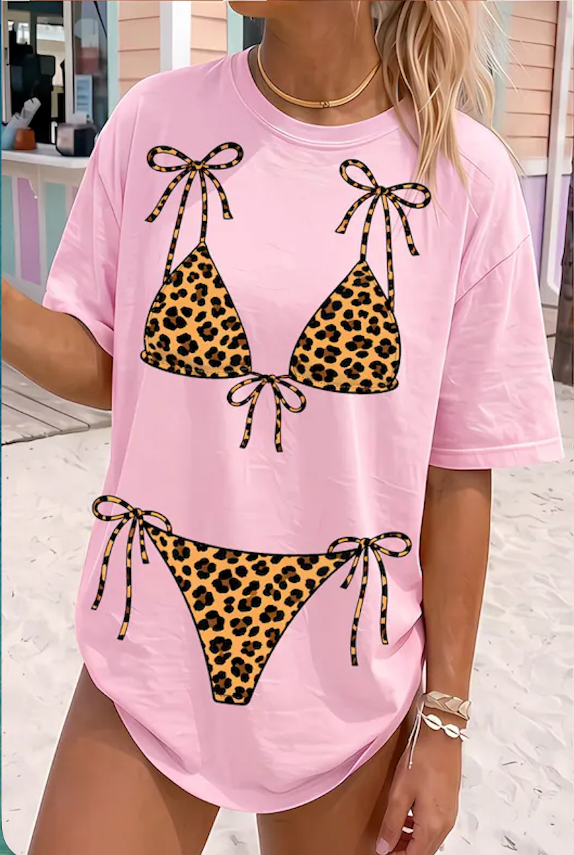Comfort colors unisex Blossom Leopard bikini t shirt