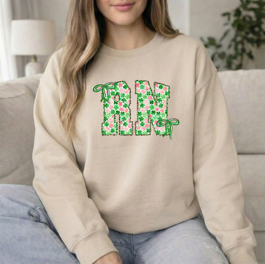 Shamrock RN Sand Crewneck Sweater