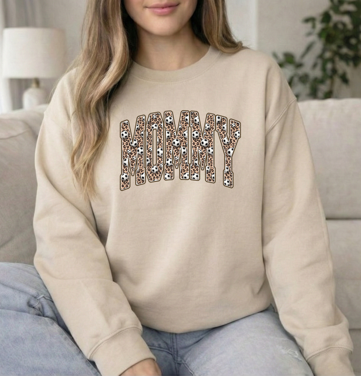 Soccer Mommy Sand Gildan Crewneck Sweatshirt