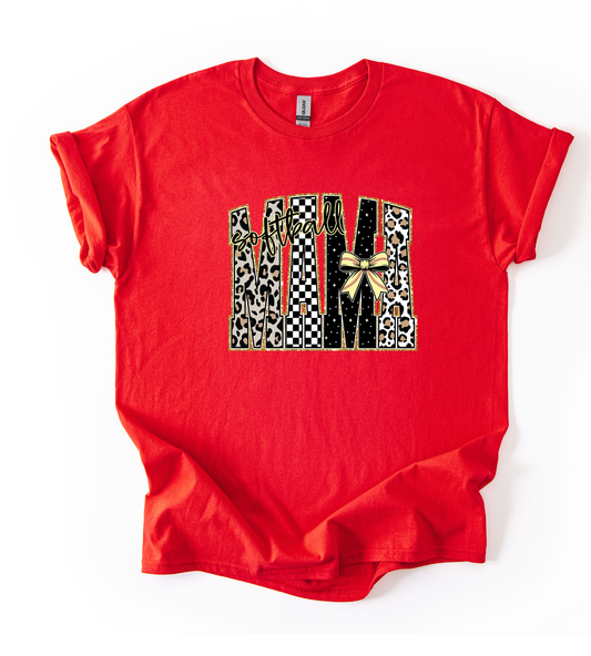 Softball Mama Red Gildan Unisex Tshirt