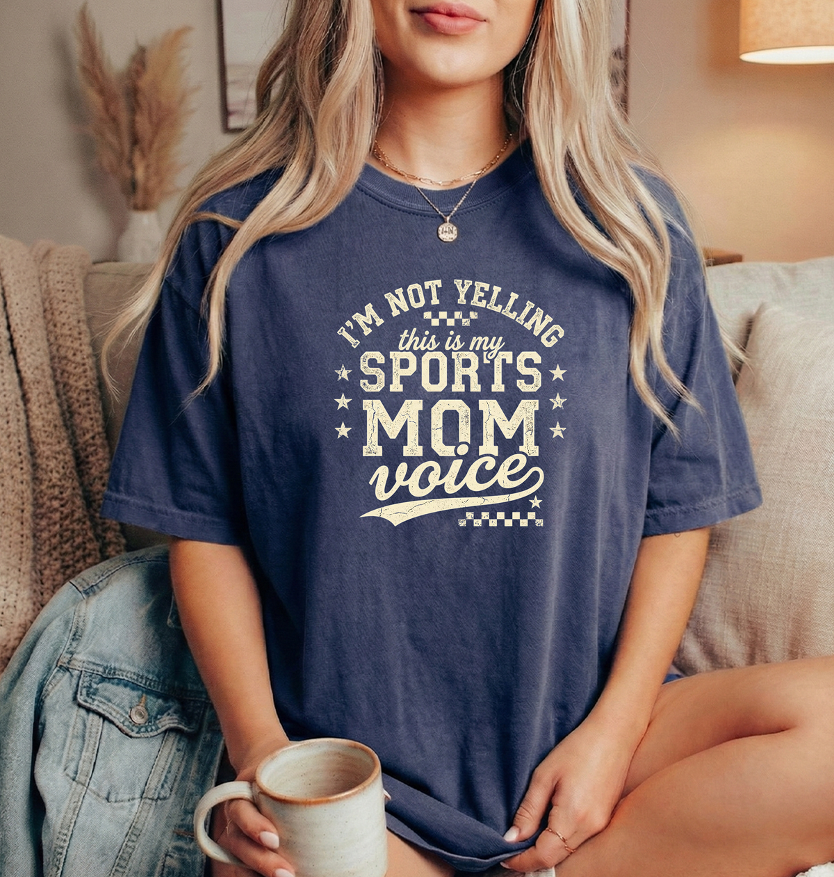 Sports mom voice Navy Unisex Comfort colors t shirt
