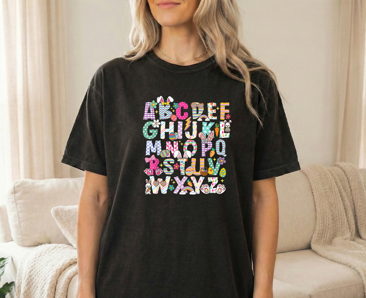 Spring ABC Black Adult Unisex Tshirt