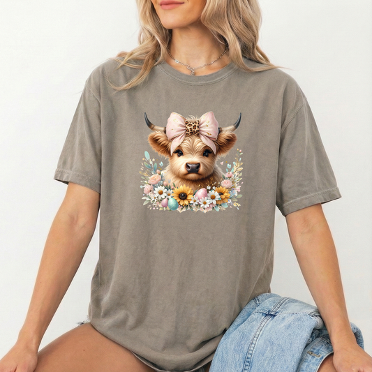 Spring Cow Unisex Adult Khaki Tshirt