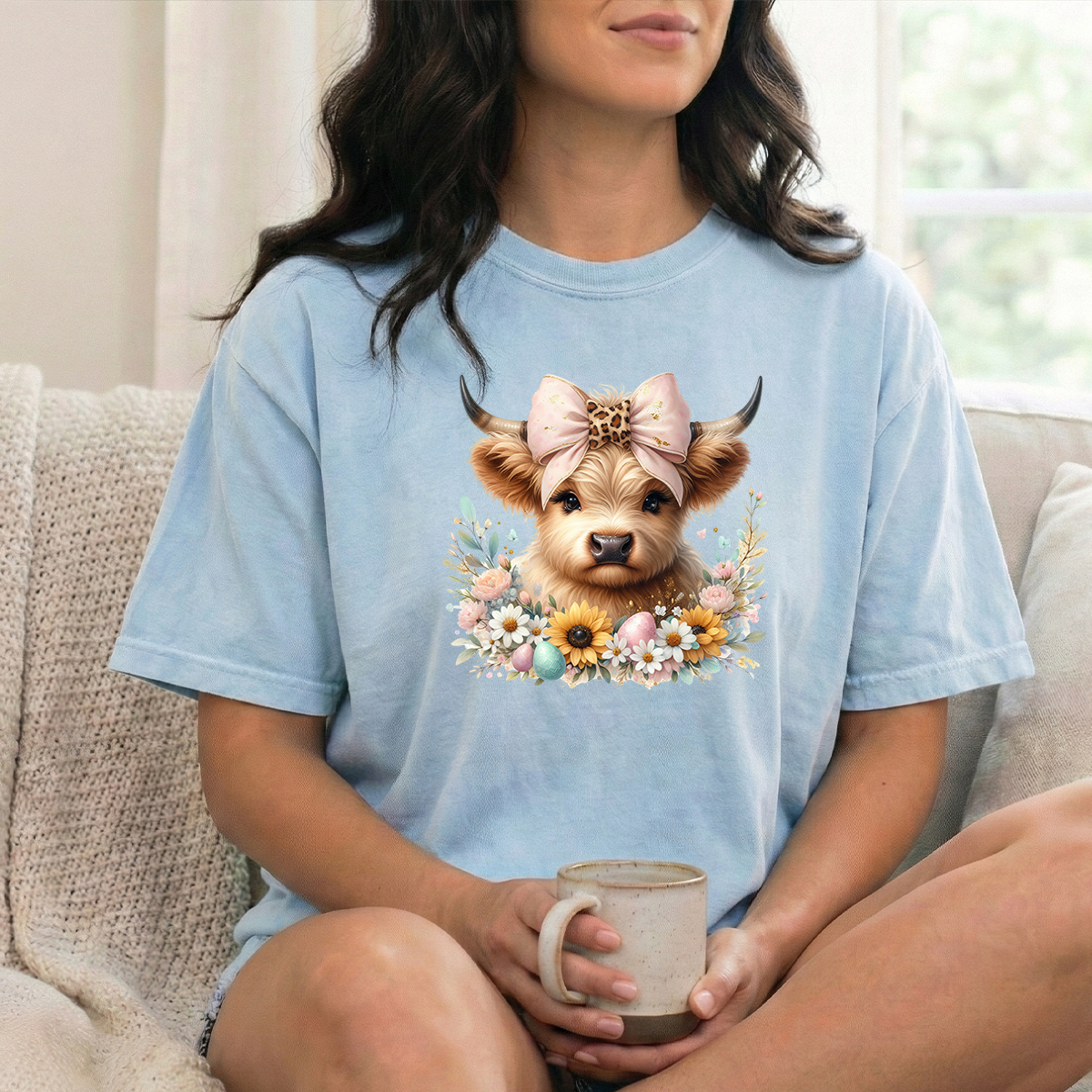 Spring Cow Unisex Adult Chambray Tshirt