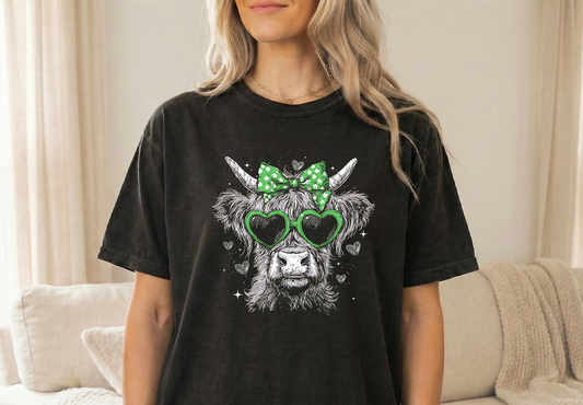 St Pats Cow Gildan Youth Black Tshirt