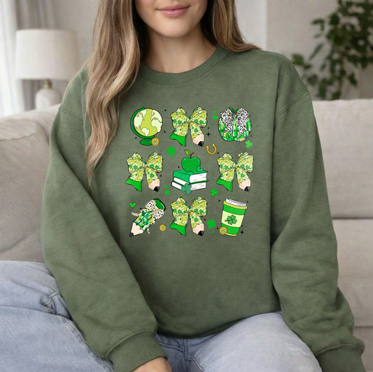 St Pats Teacher Military Green Crew Sweatshirt