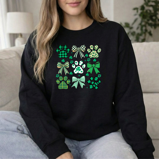 St Pats dog paw back crew sweatshirt