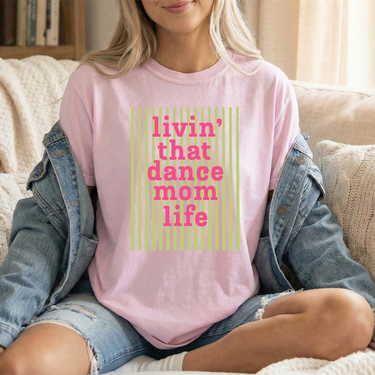 Striped dance mom Blossom Unisex Comfort Colors Tshirt